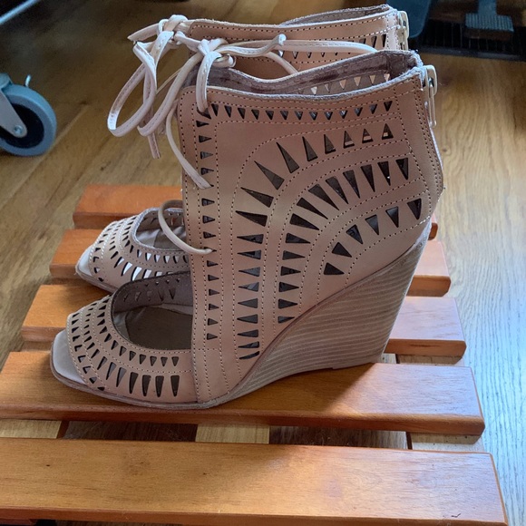 Jeffrey Campbell for Free People Radillo Wedge open toe lace up booties - Picture 3 of 14